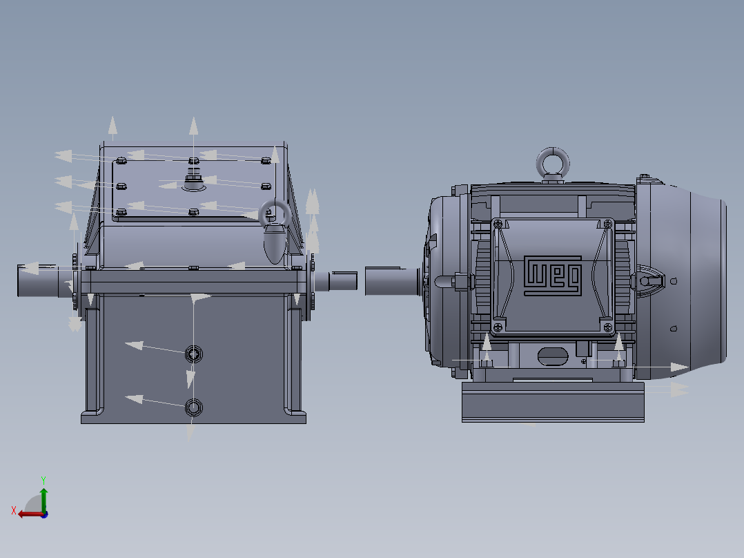 电机与减速机的完美结合后视图