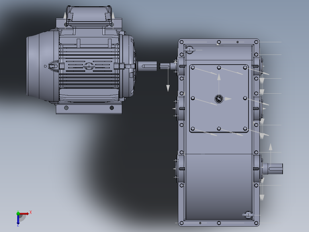 电机与减速机的完美结合俯视图