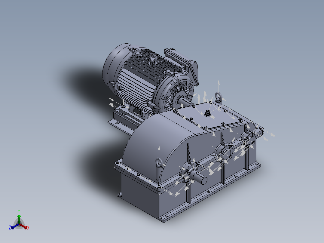 电机与减速机的完美结合正等轴测图