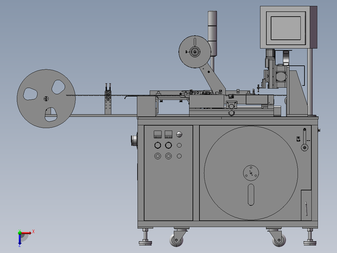 B13_手机屏蔽盖平面度检测编带包装设备俯视图