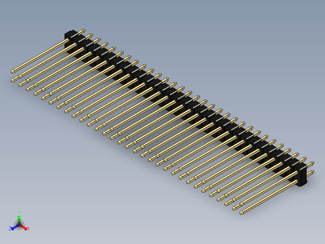 彩色公头100mil（2.54mm）系列-DS1021_black_2x31p_100mil_Type19_rev1.0主视图