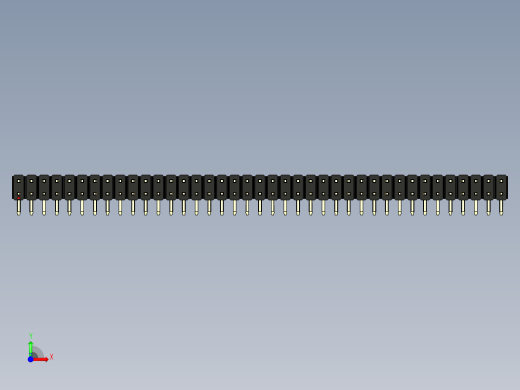 彩色公排针 100mil 2.54mm 系列-DS1022_black_2x39p_100mil_TypeD_rev1.0前视缩略图