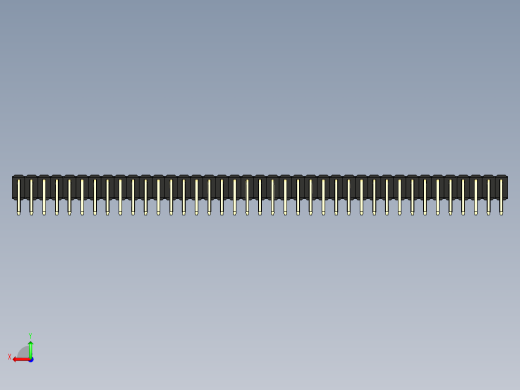 彩色公排针 100mil 2.54mm 系列-DS1022_black_2x39p_100mil_TypeD_rev1.0后视缩略图
