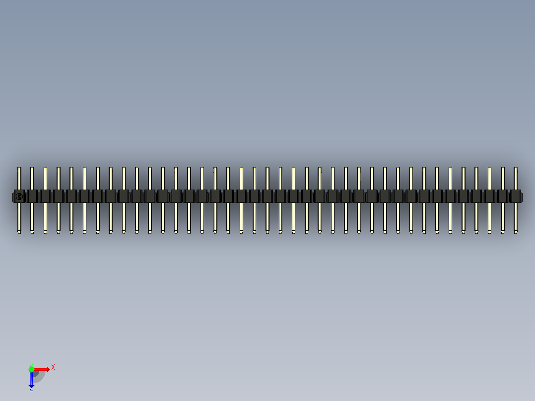 彩色公排针 100mil 2.54mm 系列-DS1022_black_2x39p_100mil_TypeD_rev1.0俯视图