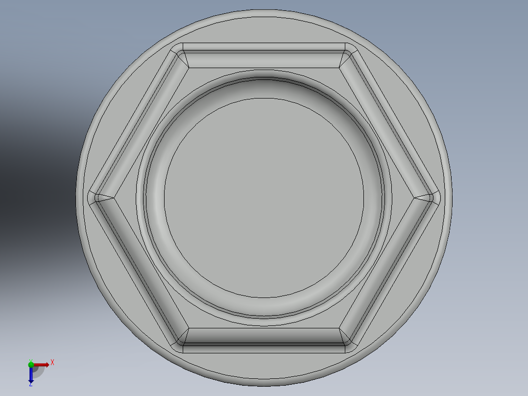 紧固件-Hex Head Screw-01俯视图