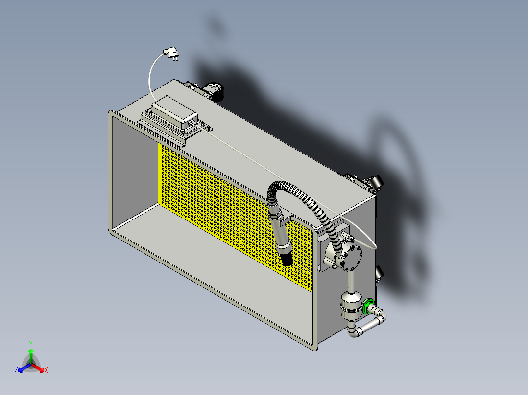 清洗纸盒正等轴测图