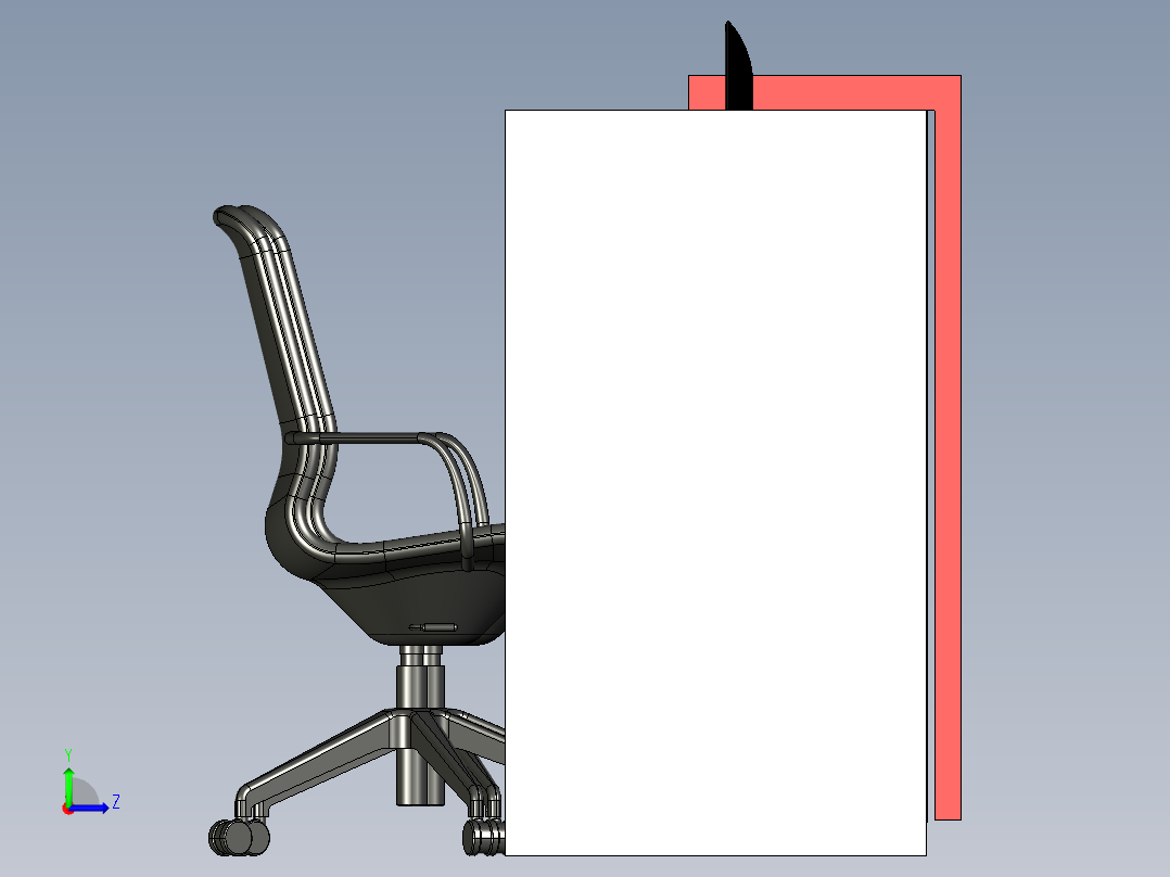 办公桌设计左视图