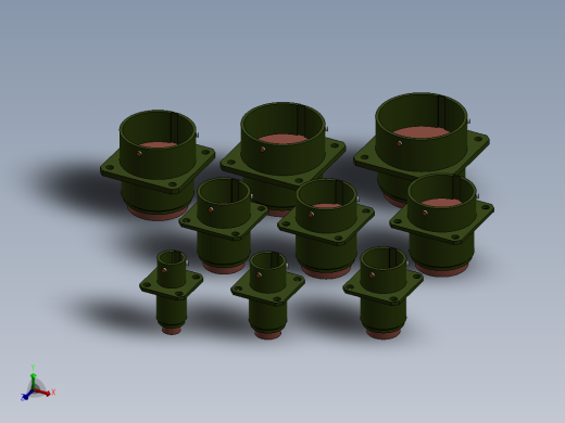 连接器，舱壁安装，尺寸08至24