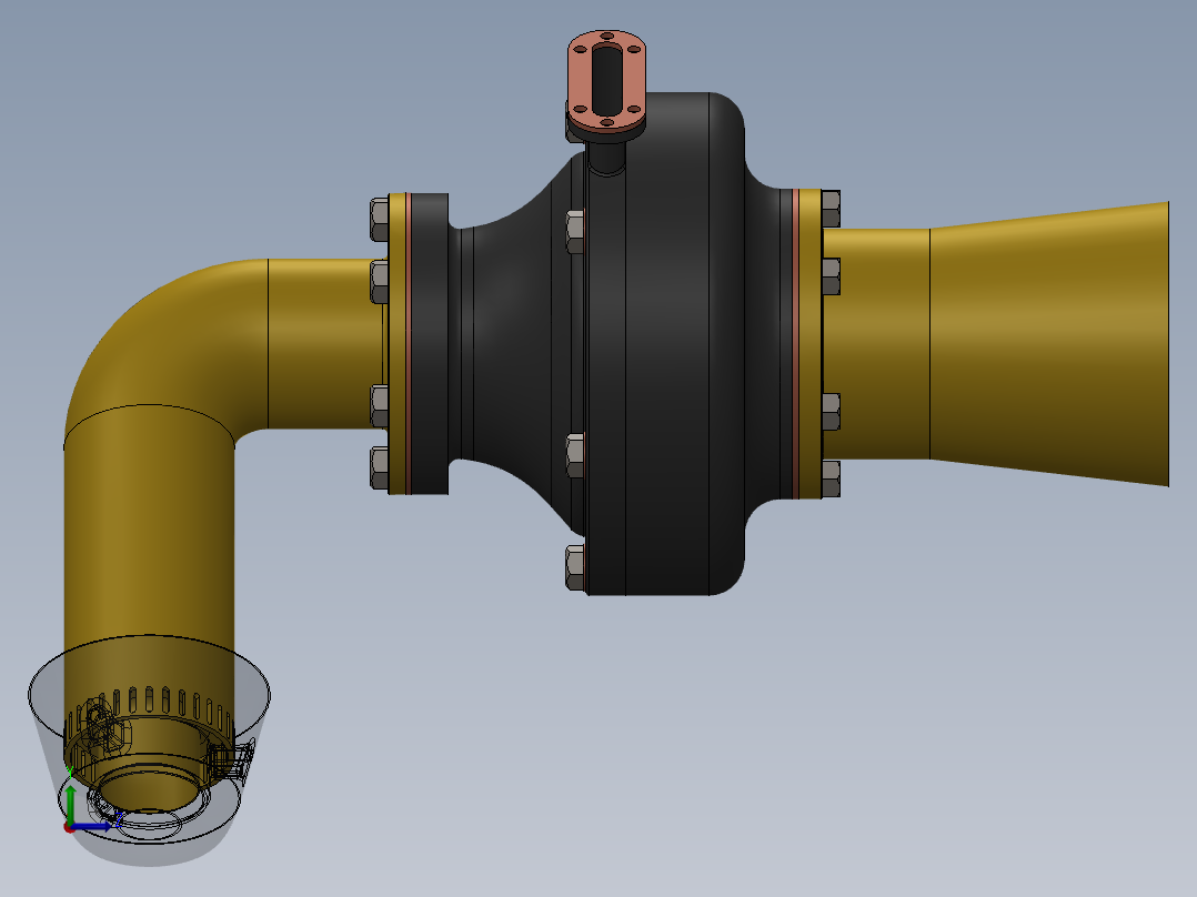 帕辛格涡轮增压器左视图