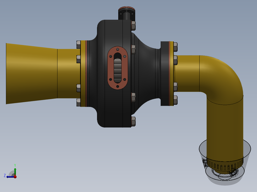 帕辛格涡轮增压器右视图