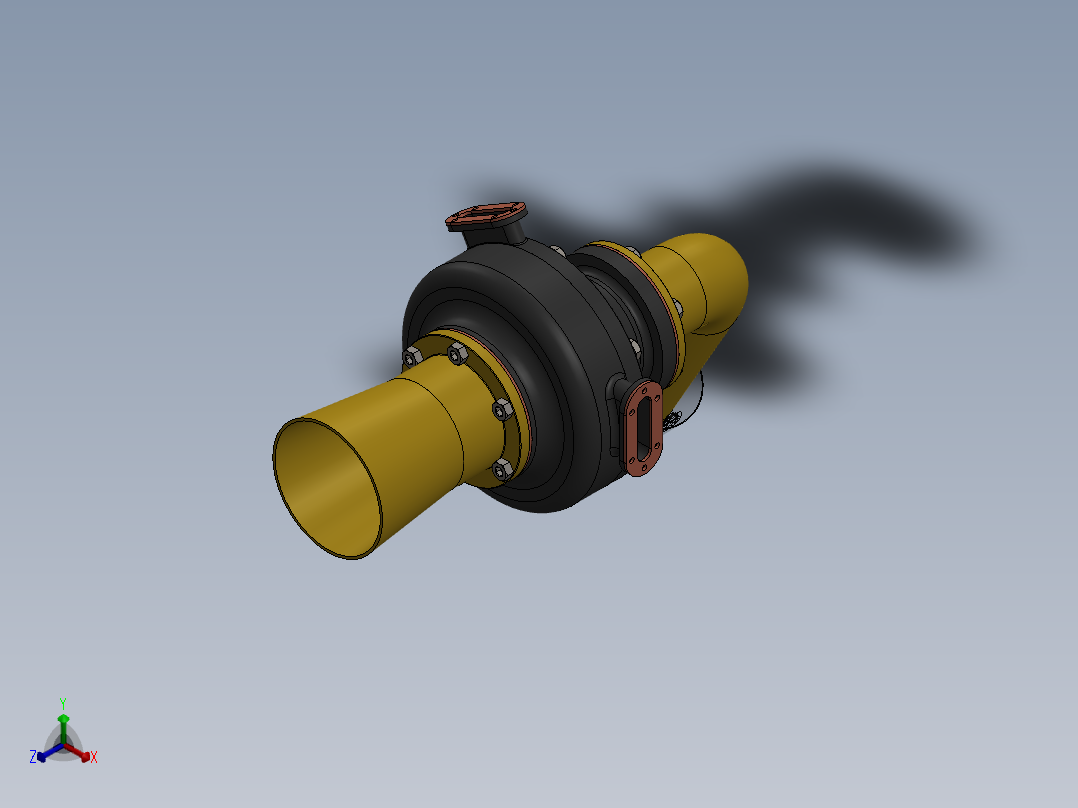 帕辛格涡轮增压器正等轴测图