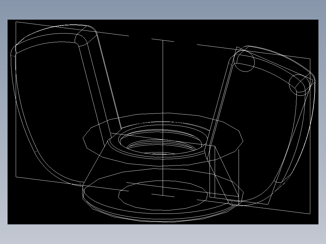 蝶形螺母-WING NUT M10 x 1.5mm Thread.DWG