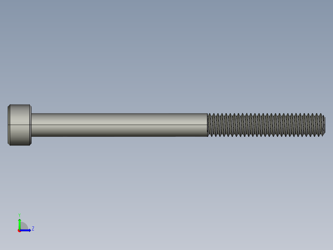 M4 x 0.7mm Thread 50mm LONG SOCKET HEAD CAP SCREW.STEP左视图