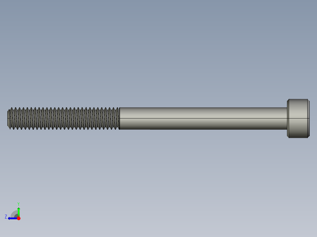 M4 x 0.7mm Thread 50mm LONG SOCKET HEAD CAP SCREW.STEP右视图