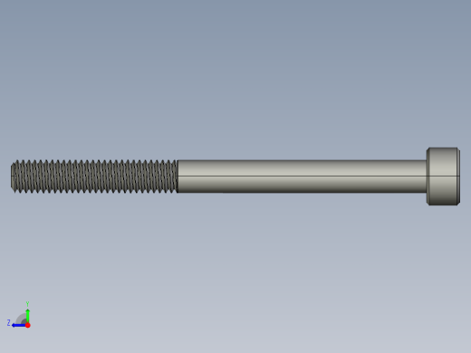 M4 x 0.7mm Thread 50mm LONG SOCKET HEAD CAP SCREW.STEP右视缩略图