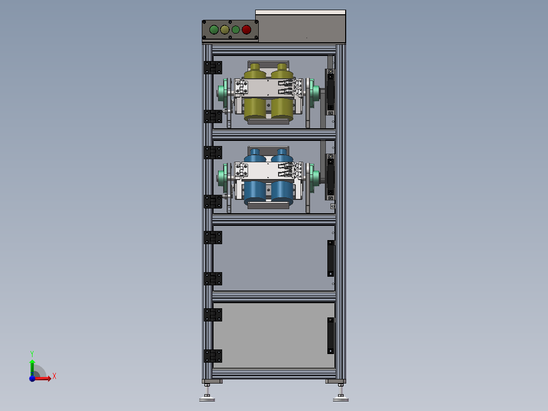 双层结构摇匀机（sw16可编辑+工程图+BOM）前视图