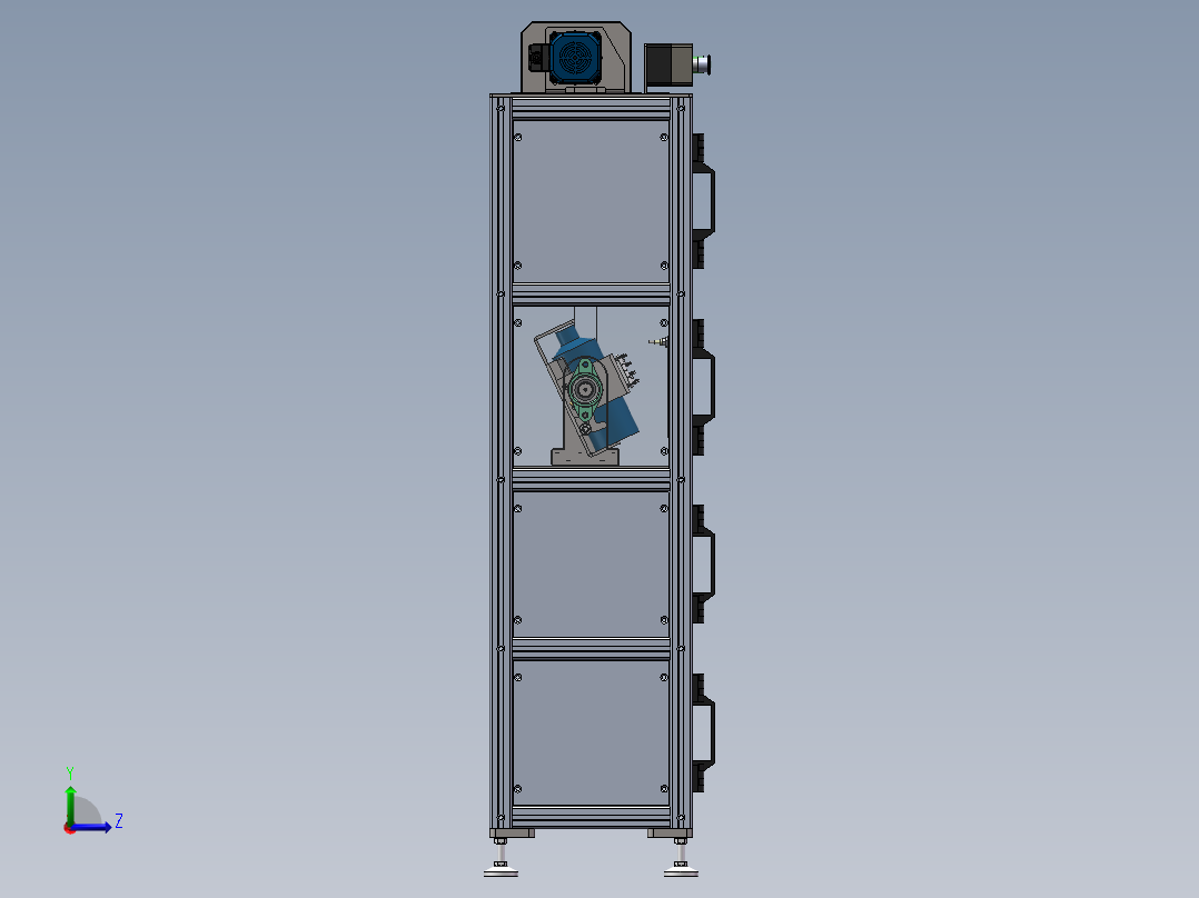 双层结构摇匀机（sw16可编辑+工程图+BOM）左视图