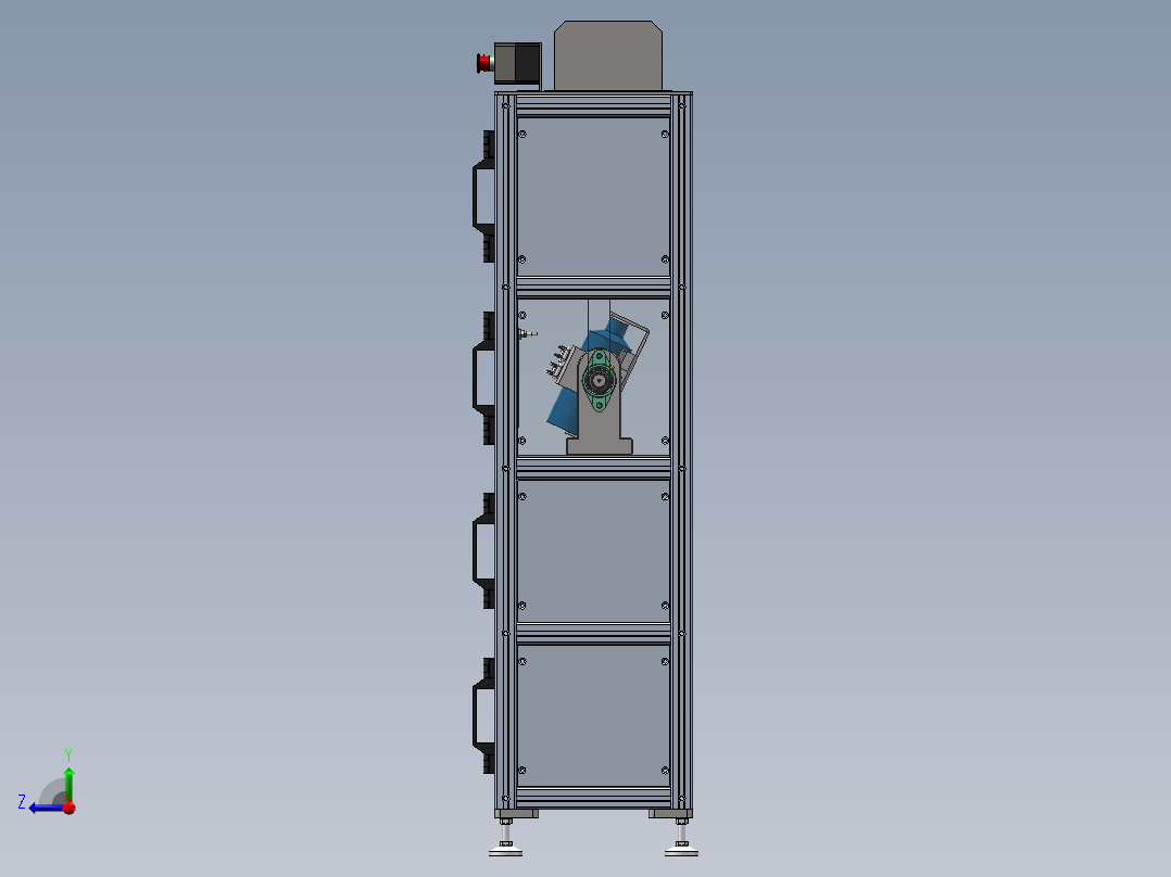 双层结构摇匀机（sw16可编辑+工程图+BOM）右视图