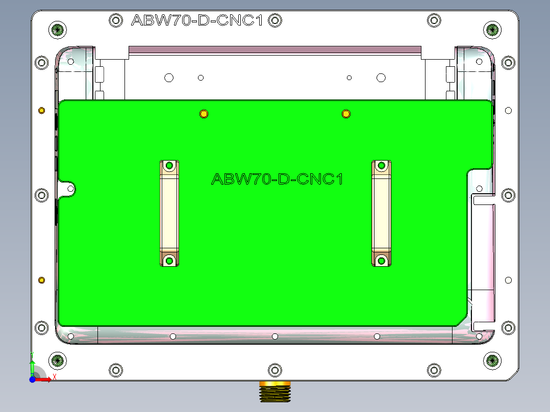 ABW70-D-笔记本CNC工装夹具三维模型CNC1前视图