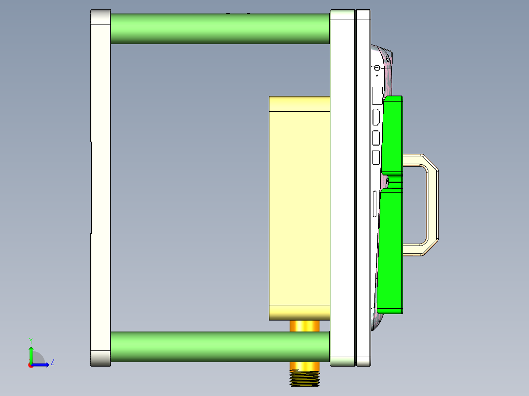 ABW70-D-笔记本CNC工装夹具三维模型CNC1左视图