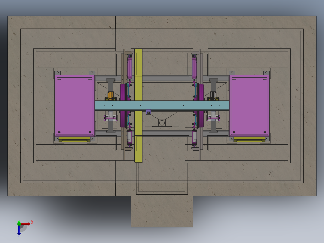 地铁轮对磁粉检测设备sw17可编辑俯视图