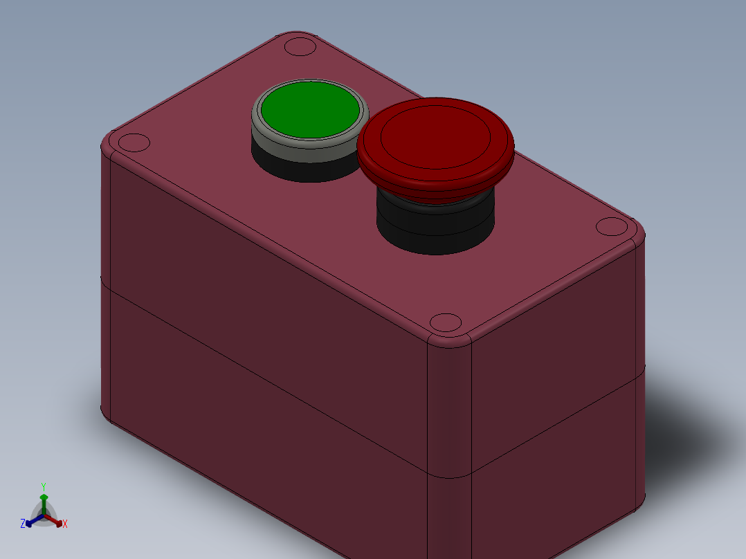 启动+急停按钮盒