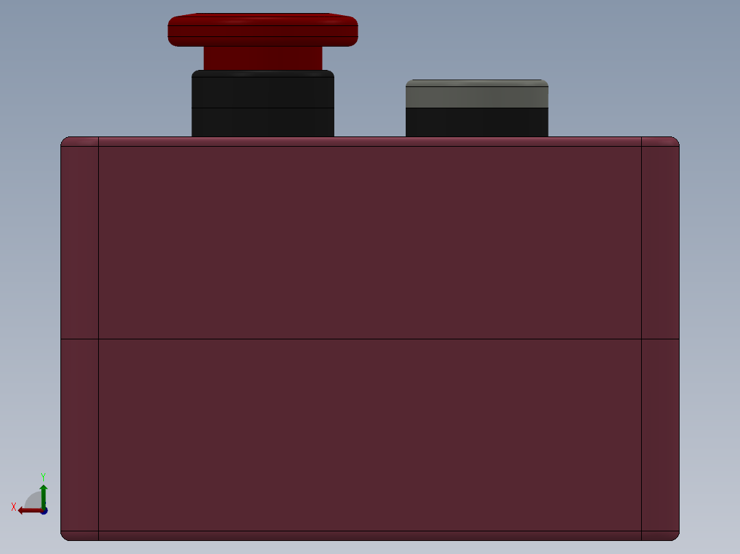 启动+急停按钮盒后视图