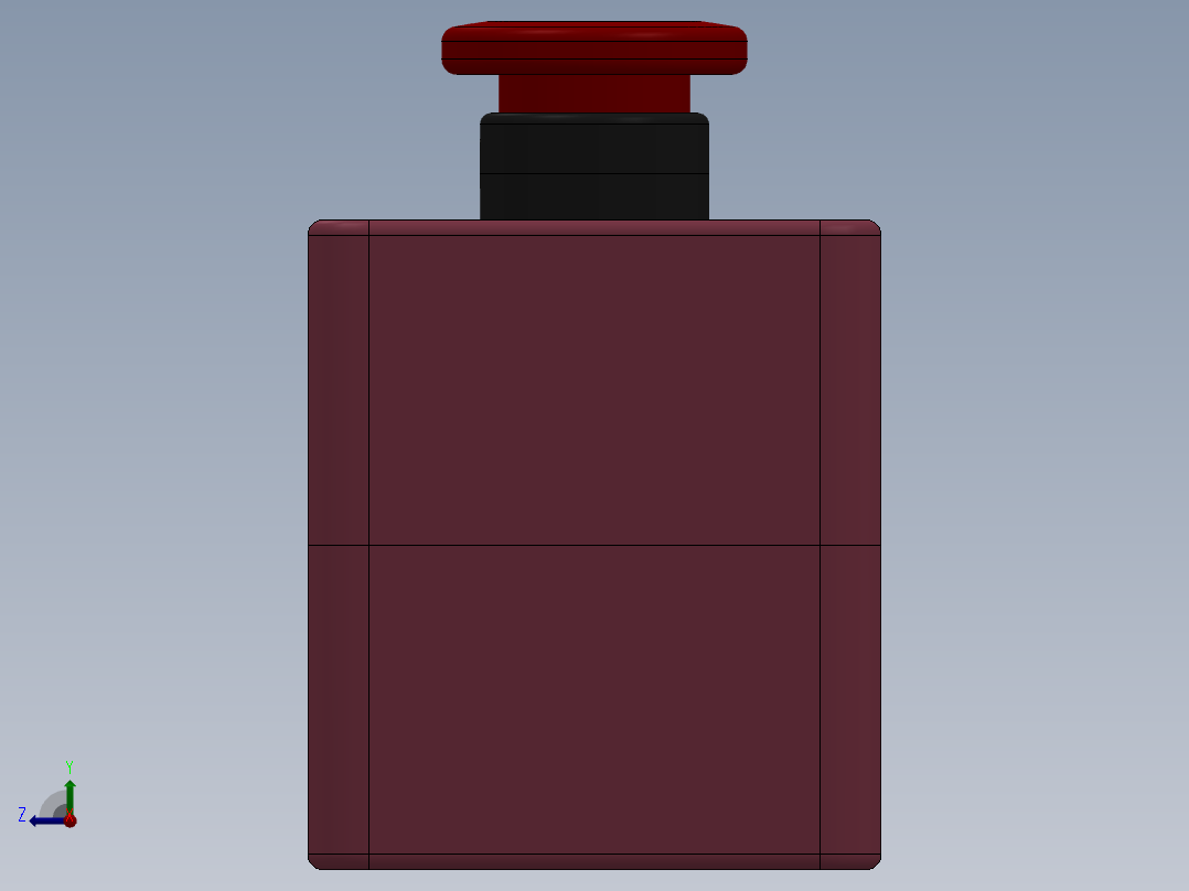 启动+急停按钮盒右视图