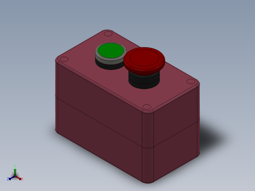 启动+急停按钮盒正等轴测缩略图