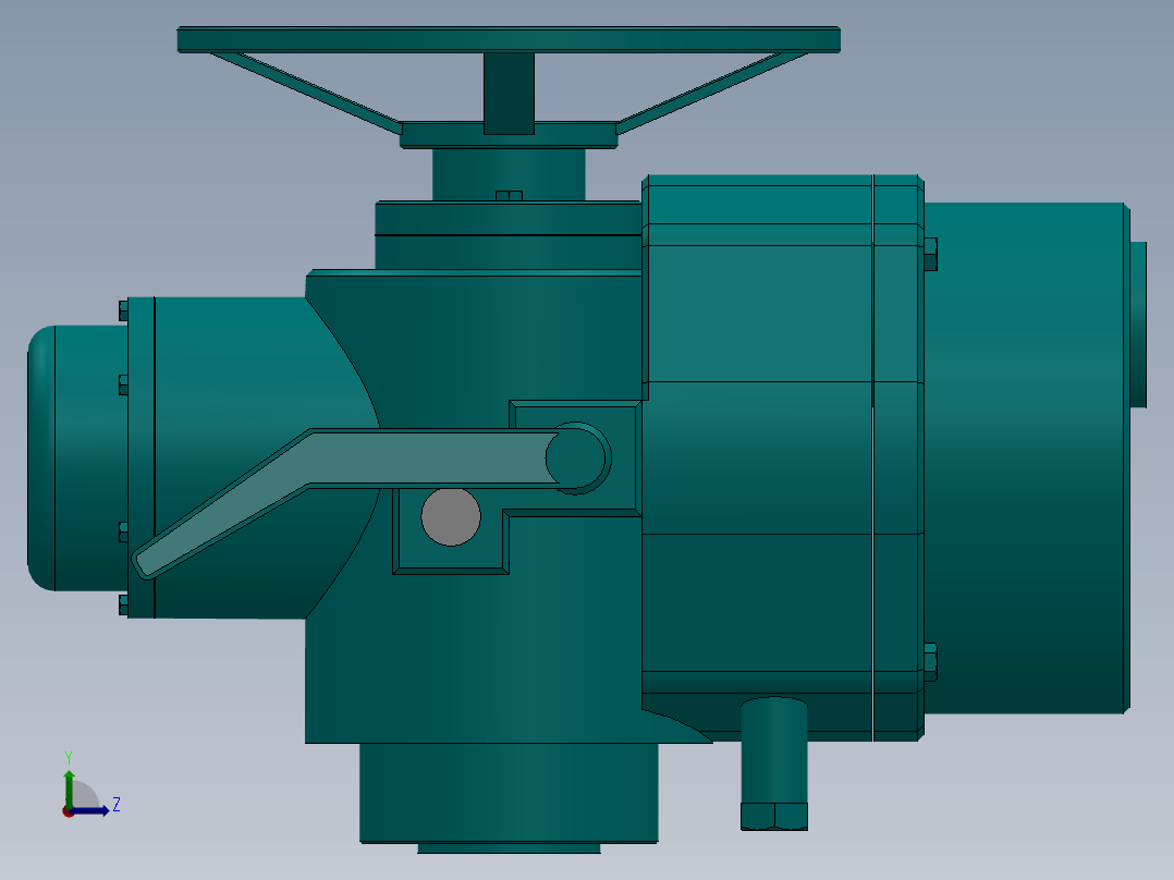 多回转阀门电动装置 ZB型 3款前视图