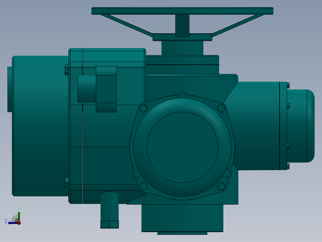 多回转阀门电动装置 ZB型 3款后视图