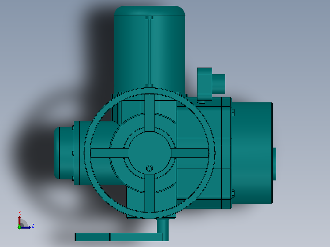 多回转阀门电动装置 ZB型 3款俯视图