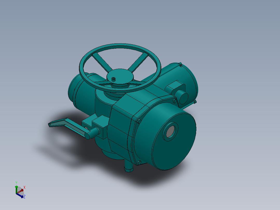 多回转阀门电动装置 ZB型 3款正等轴测图