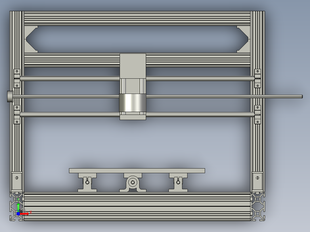 Arduino控制的小型数控机床前视图