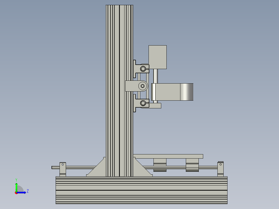 Arduino控制的小型数控机床左视图
