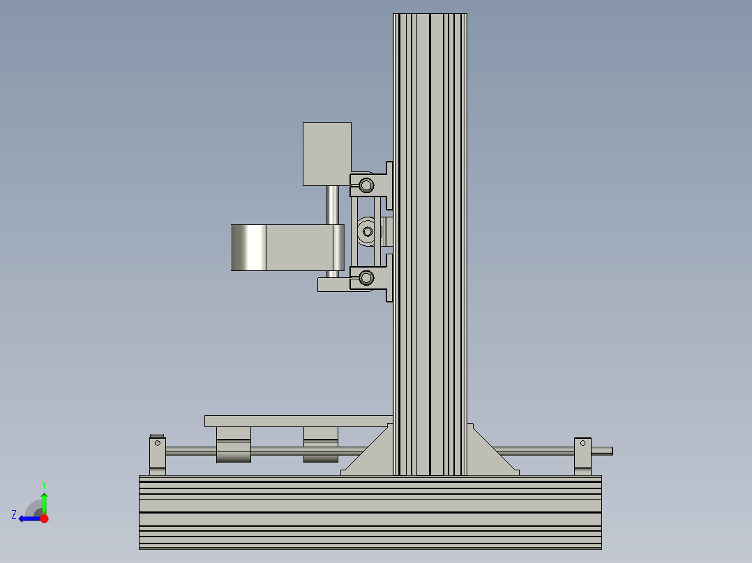 Arduino控制的小型数控机床右视图