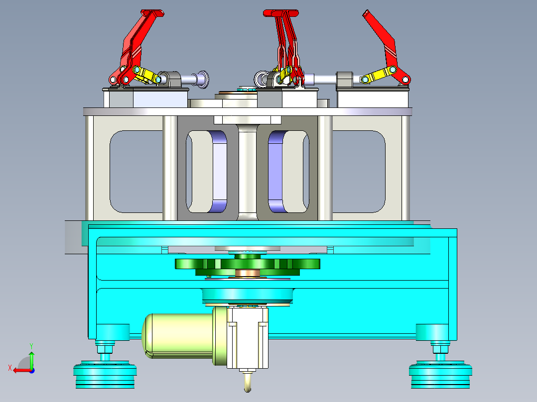 可旋转的物料检测工作台机构后视图