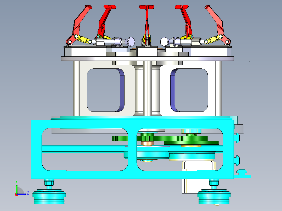 可旋转的物料检测工作台机构左视图