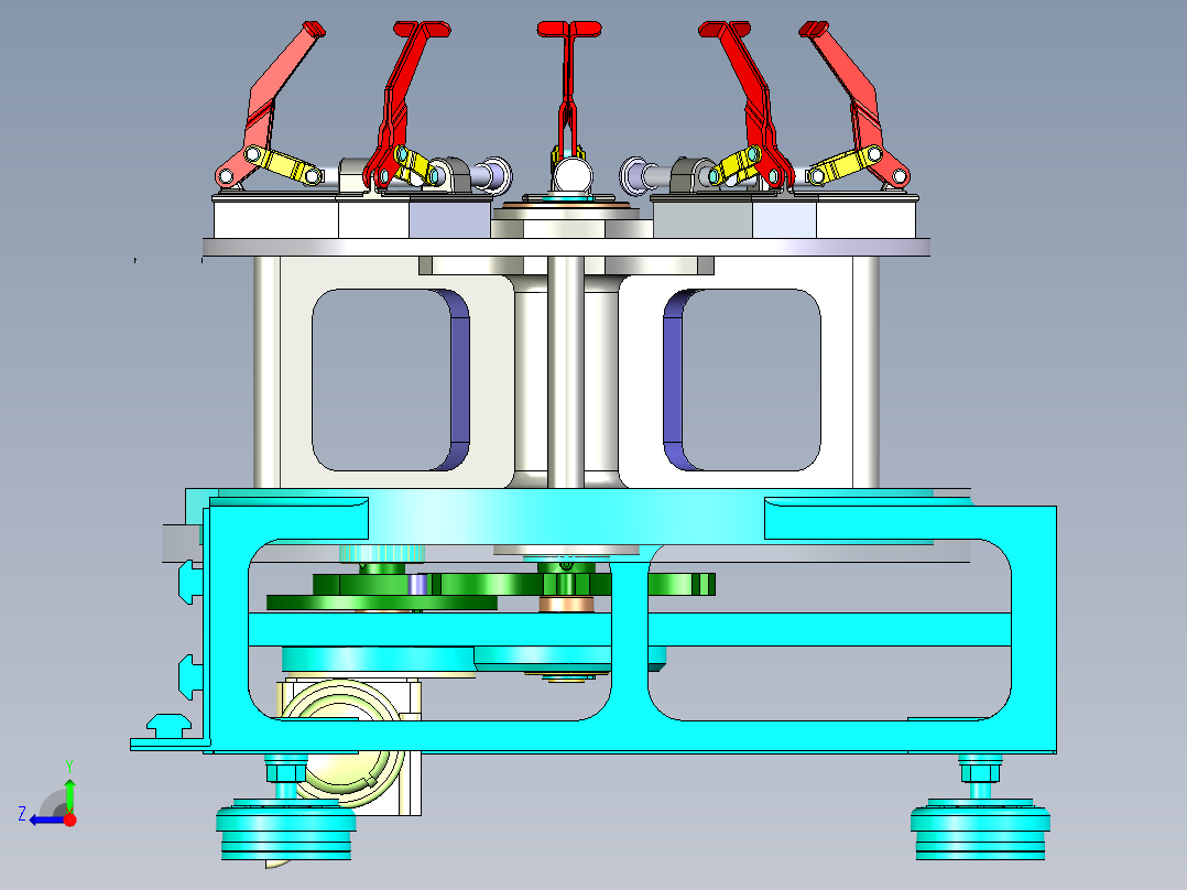 可旋转的物料检测工作台机构右视图