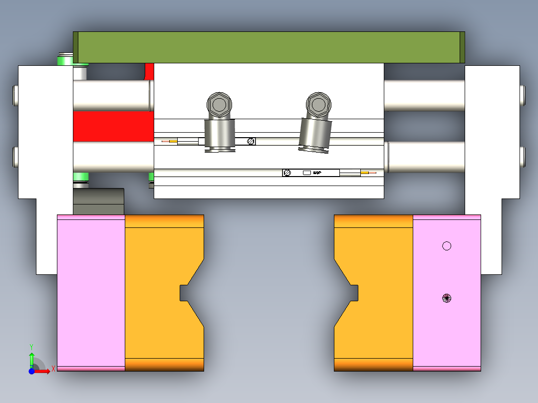 活塞杆夹紧总成前视图