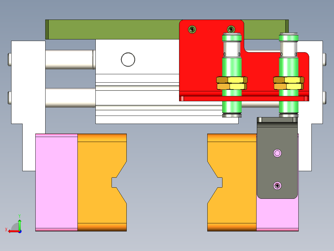 活塞杆夹紧总成后视图