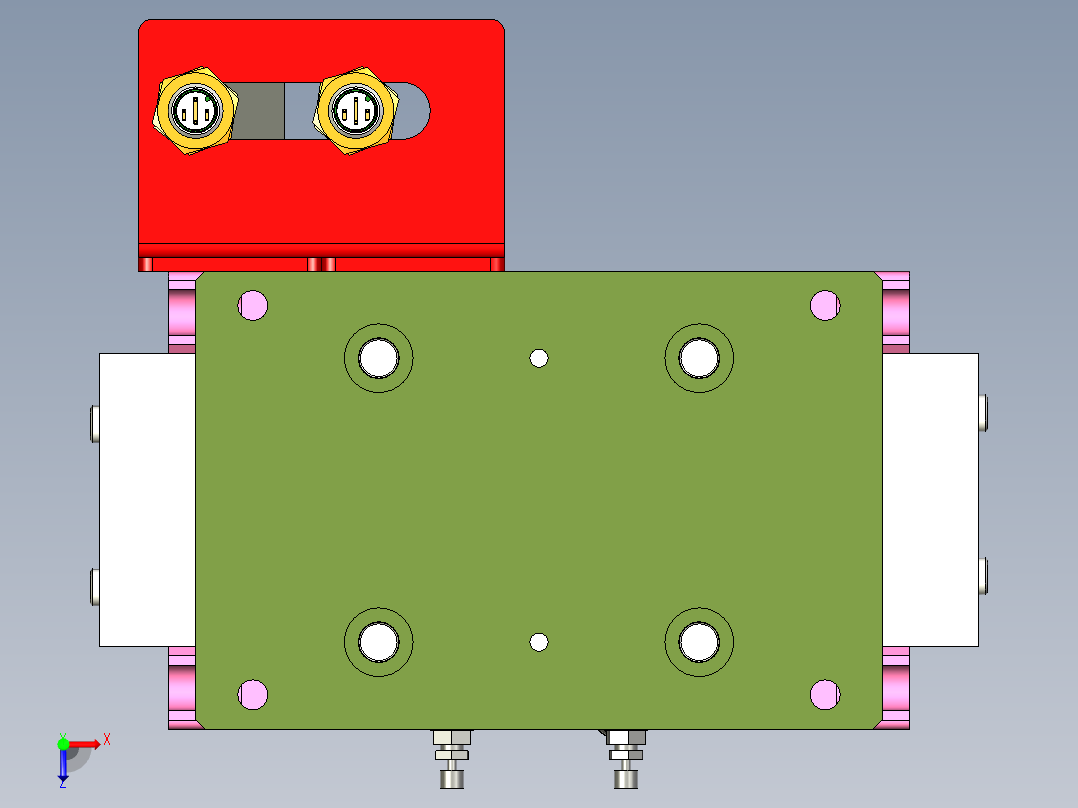 活塞杆夹紧总成俯视图