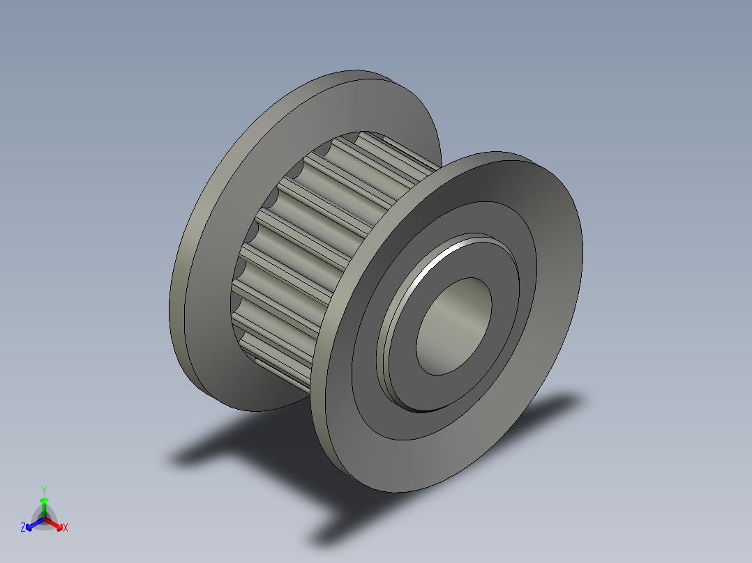 2GT型A形圆孔同步带轮TPAC20GT2060-A-H4主视图