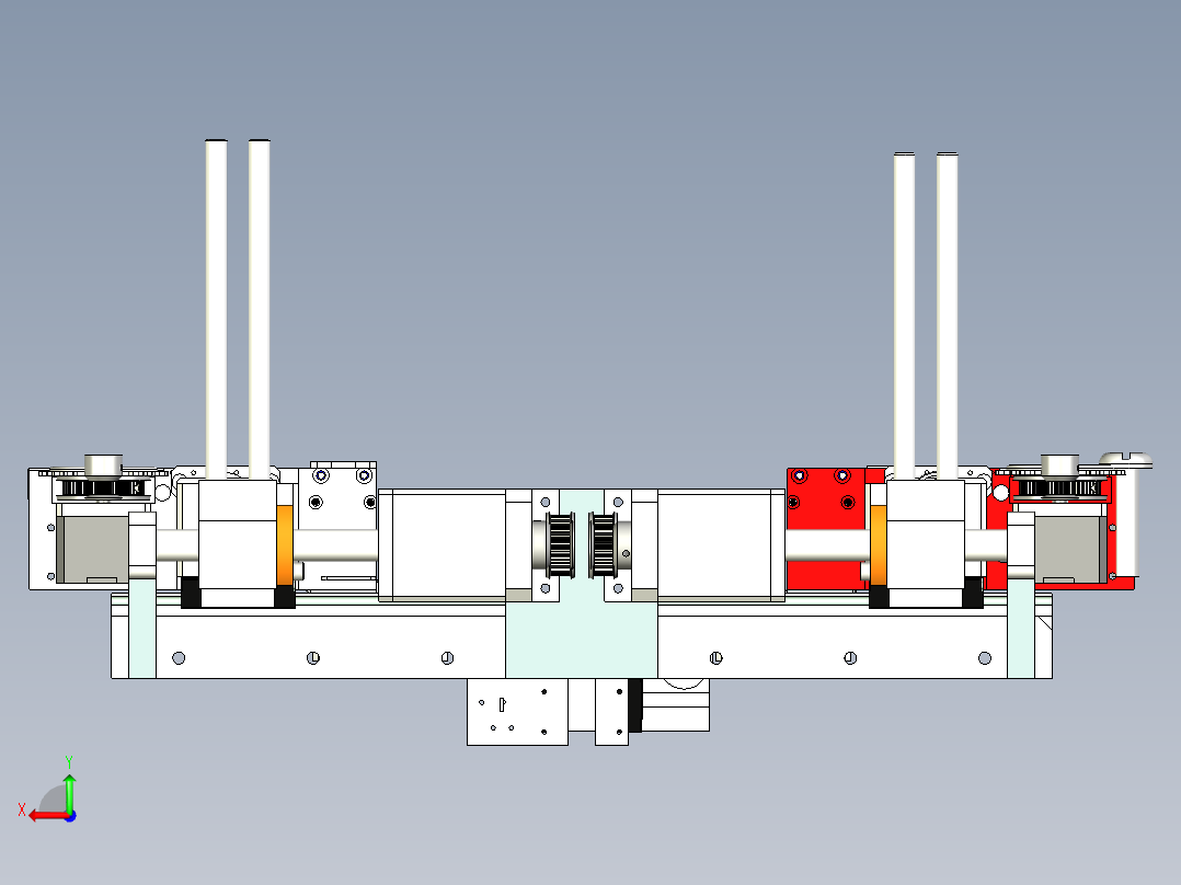 拔叉式伺服上料机设计后视图
