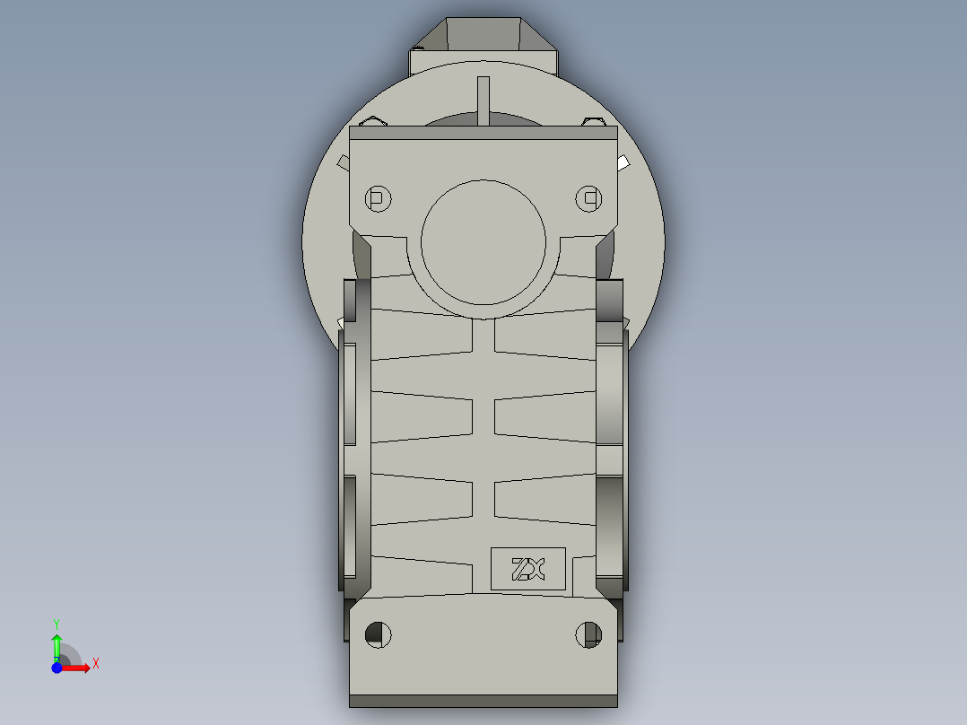 NMRV110-150型蜗轮蜗杆减速机NMRV15080112B5B3YE2-22-4P-A前视图