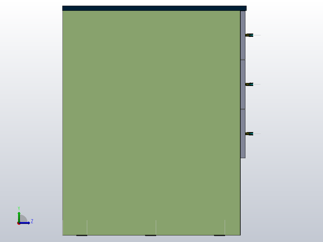 带3个抽屉的两列桌子左视图