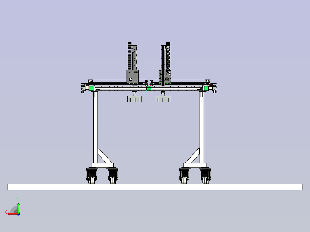 龙门架快递搬运机器人后视图