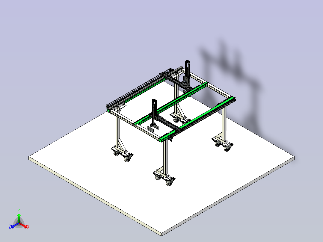 龙门架快递搬运机器人正等轴测图