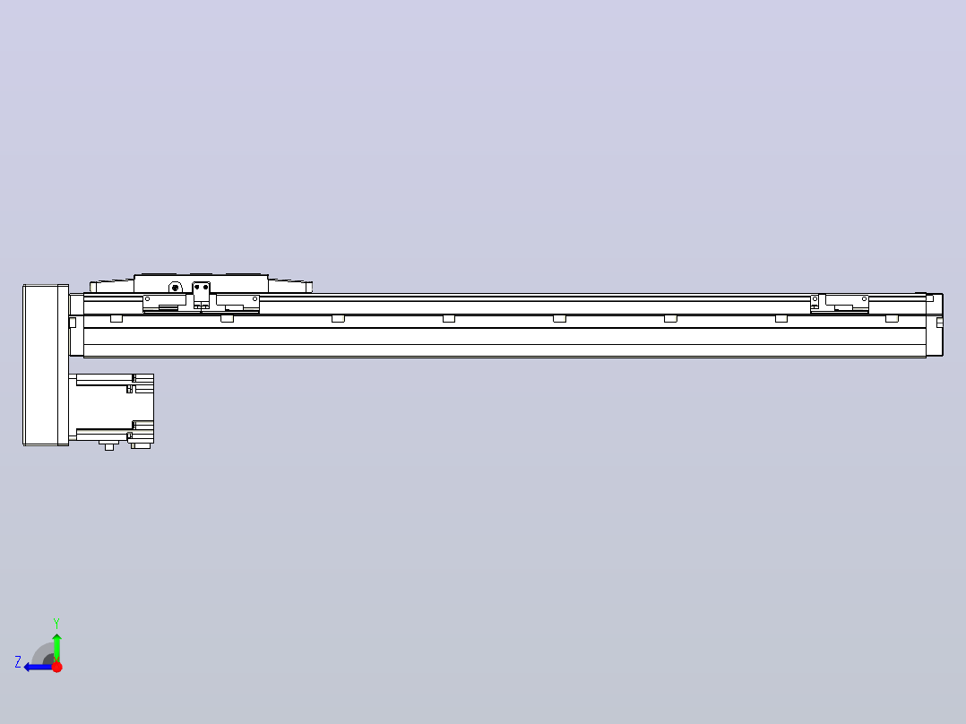 滚珠丝杠直线轴内置导轨TPA-GCR-120-1610C-L550-MP-M40-N3右视图