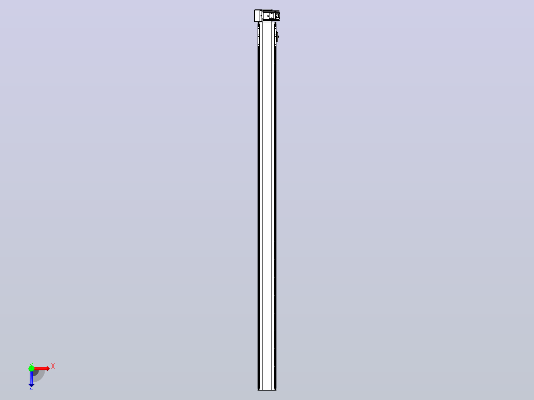 皮带直线轴半封闭可选导轨TPA-HNB-105D-90-L1850-RU-C-P20-N3俯视图